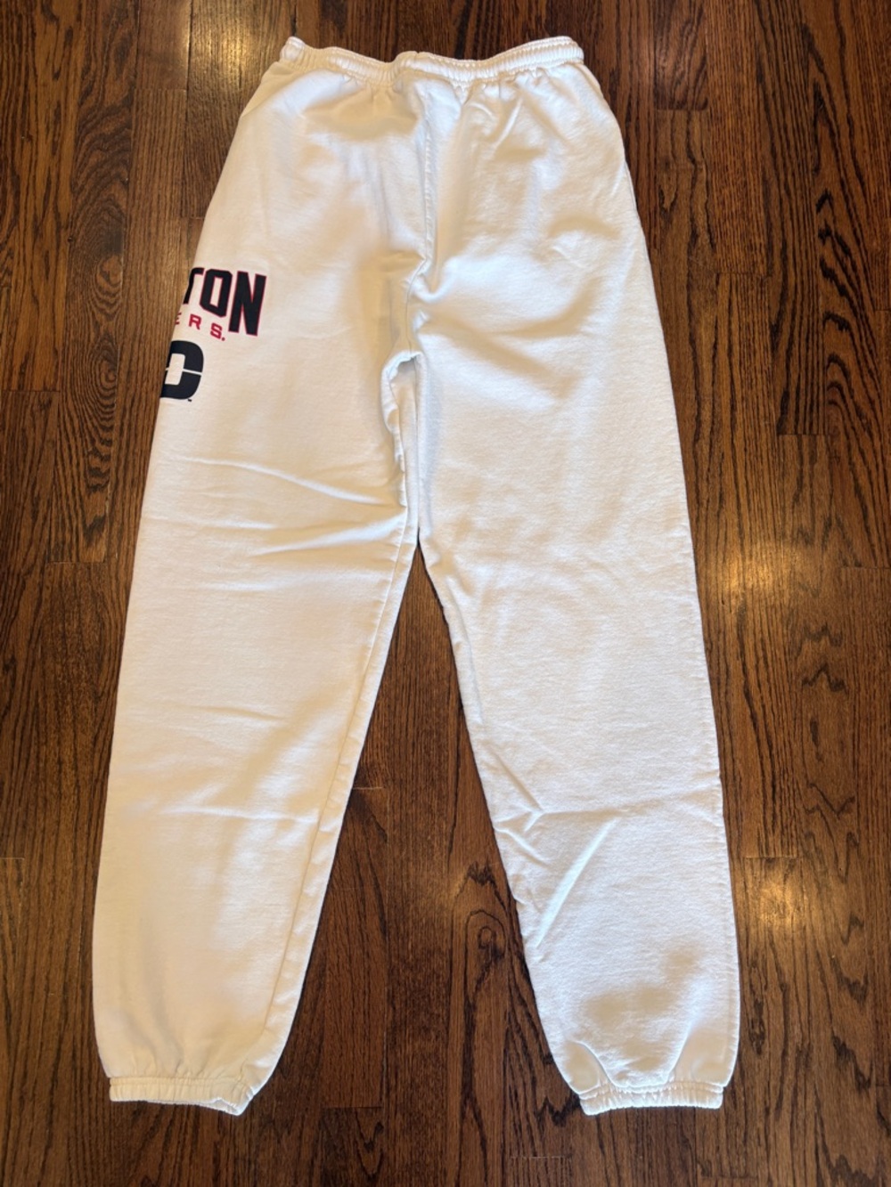 Women’s Champion White Sweatpants with Red & Navy Dayton Logo